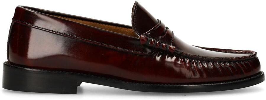 Manfield Dames Burgundy leren loafers - Foto 3