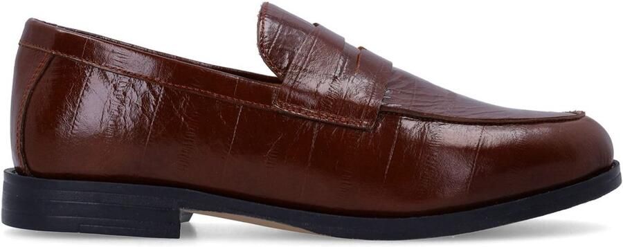 Manfield Dames Burgundy lakleren loafers