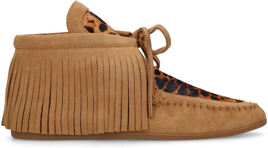 Manfield Dames Cognac suède enkellaarsjes