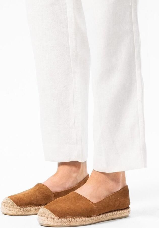 Manfield Dames Cognac suède espadrilles