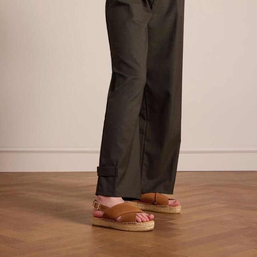 Manfield Dames Cognac suède sandalen - Foto 2