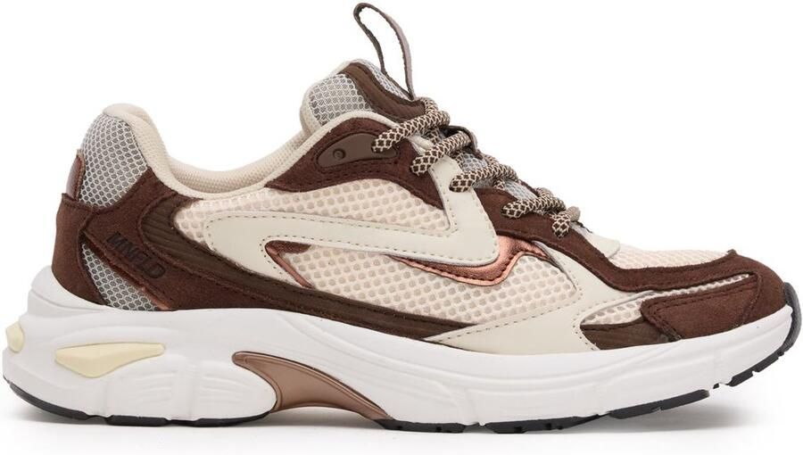 Manfield Dames Crème mesh sneakers