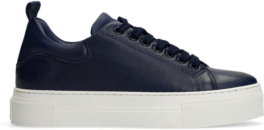 Manfield Dames Donkerblauwe leren sneakers