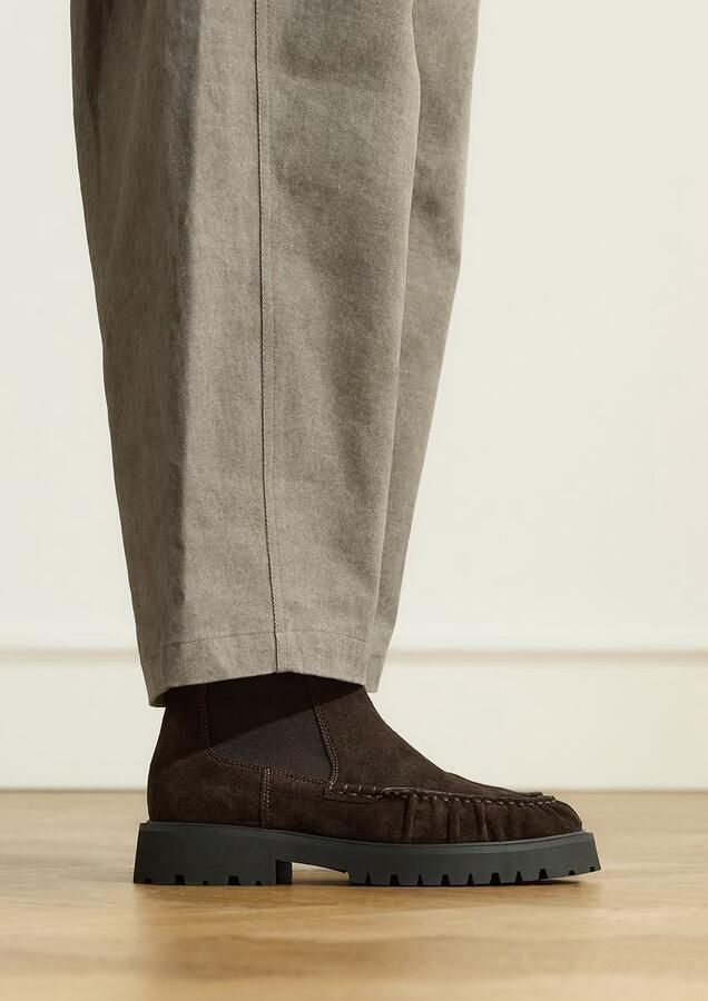 Manfield Dames Donkerbruine suède chelsea boots - Foto 1