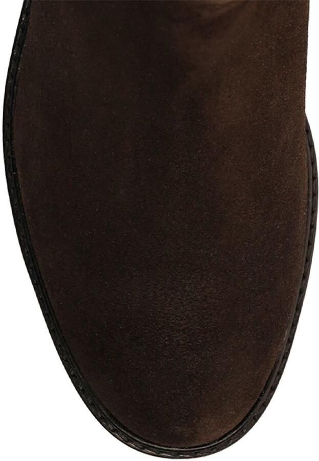 Manfield Dames Donkerbruine suède hoge laarzen