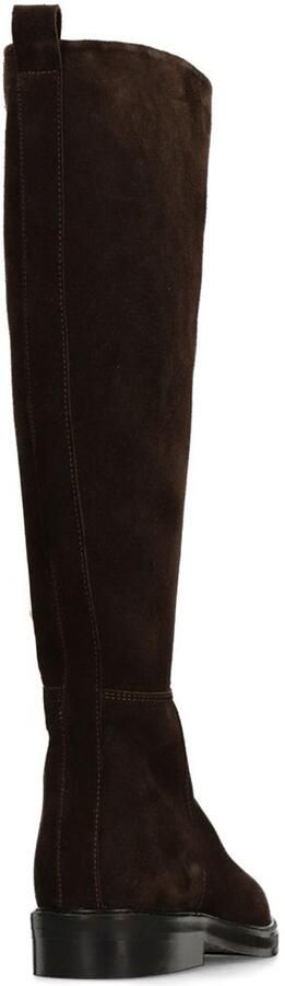 Manfield Dames Donkerbruine suède hoge laarzen