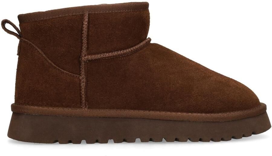 Manfield Dames Donkerbruine suède snowboots