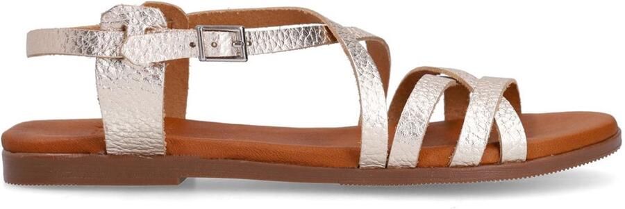 Manfield Dames Gouden leren sandalen - Foto 4
