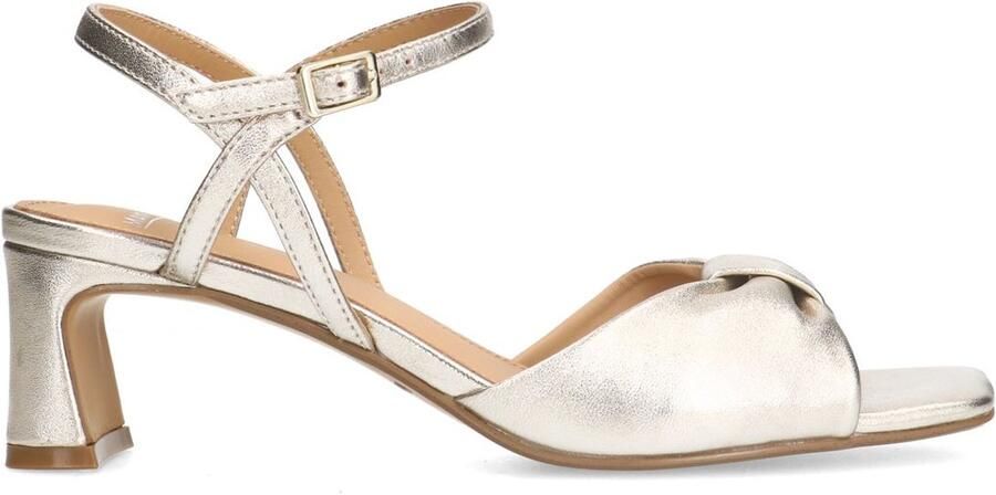 Manfield Dames Gouden leren sandalen met hak