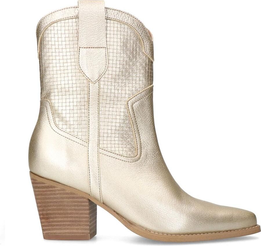 Manfield Dames Goudkleurige leren cowboylaarzen - Foto 2