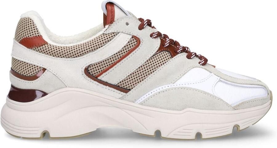 Manfield Dames Grijze suède sneakers