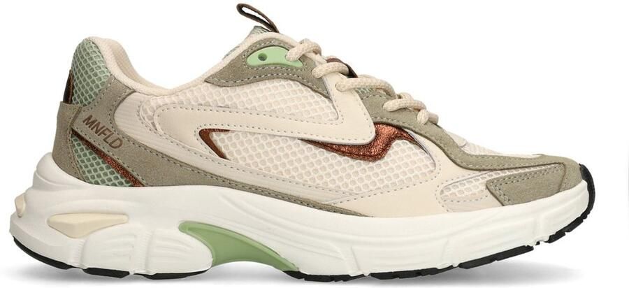 Manfield Dames Groene mesh sneakers