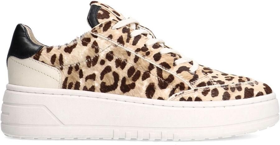 Manfield Dames Leopard sneakers met ponyhair
