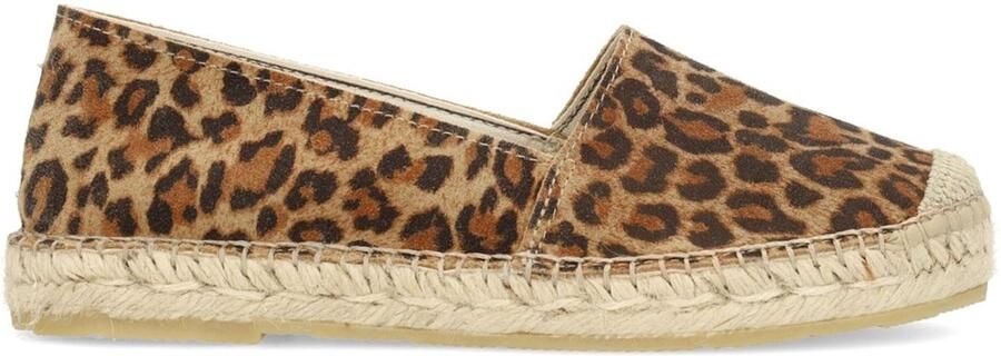 Manfield suède espadrilles beige cognac zwart