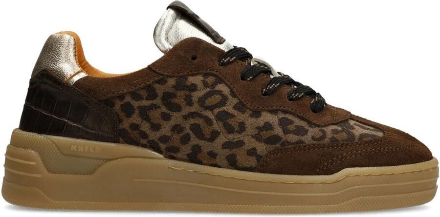 Manfield Dames Leopard suède sneakers