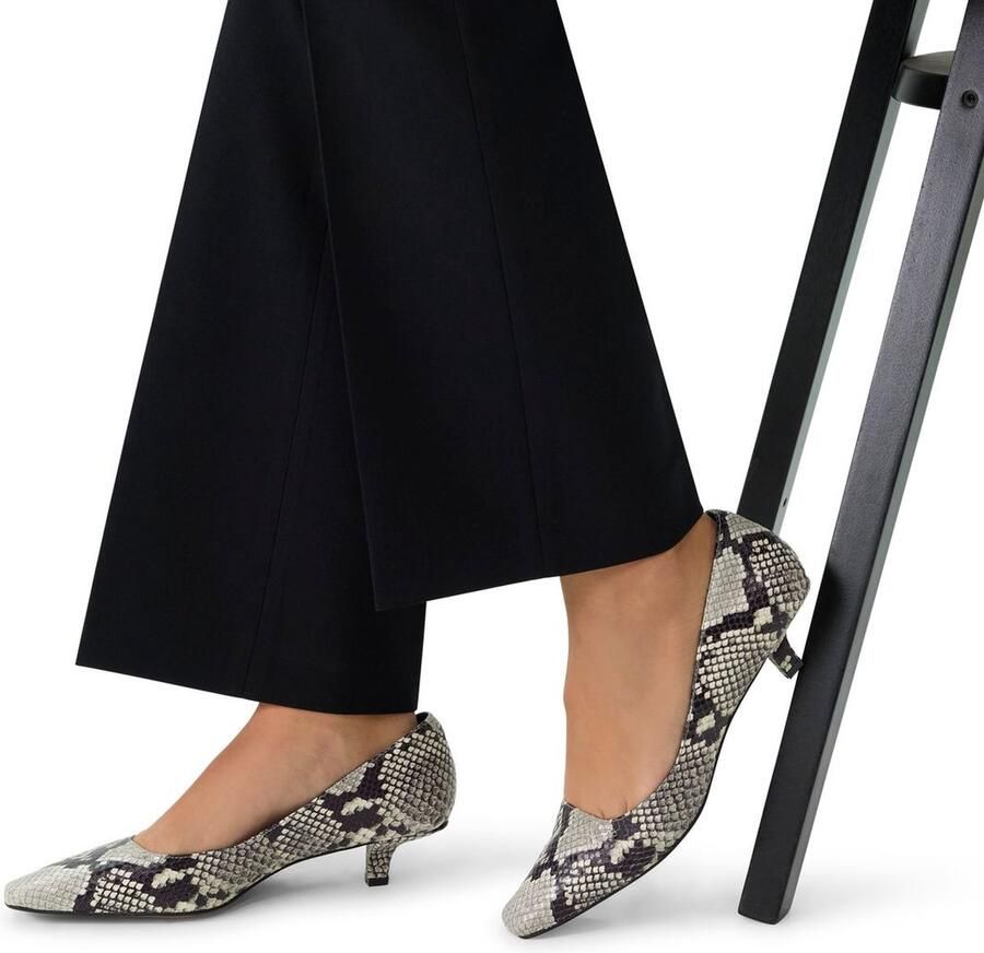 Manfield leren pumps met slangenprint grijs