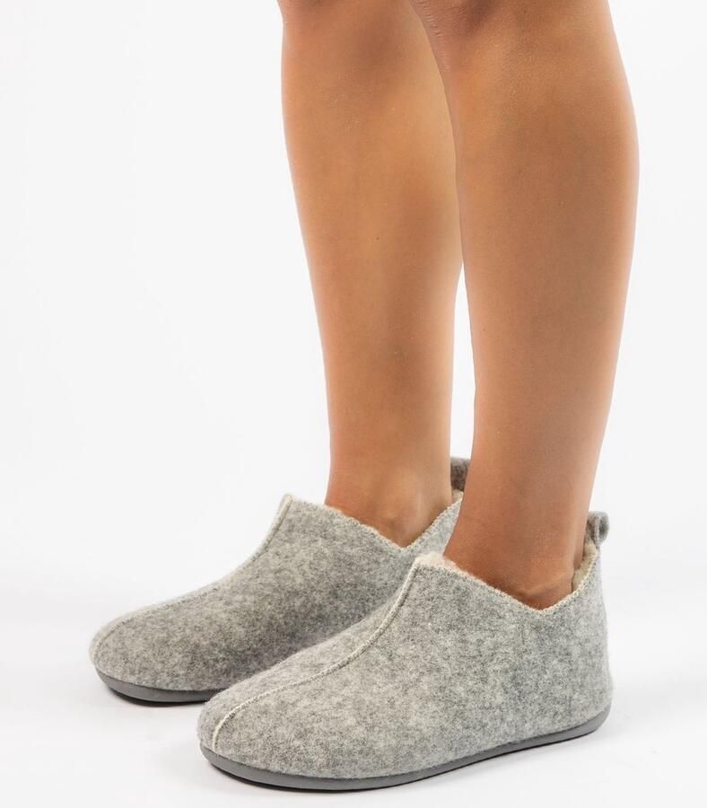 Manfield Dames Licht grijze pantoffels - Foto 2