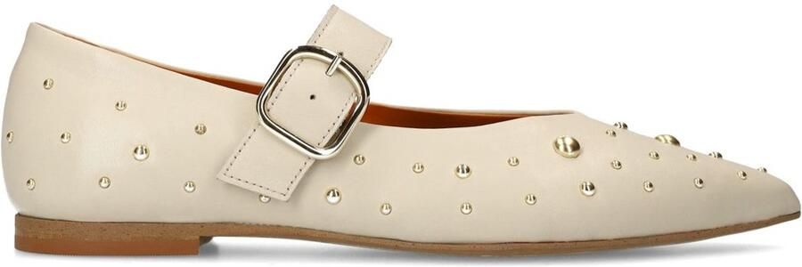 Manfield Dames Off white leren loafers