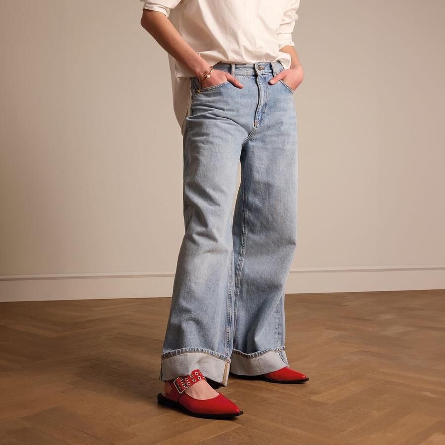 Manfield lakleren slingback loafers rood - Foto 1
