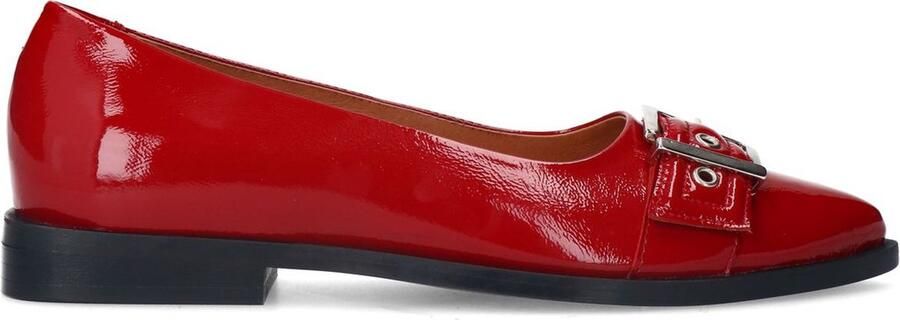 Manfield Dames Rode leren loafers