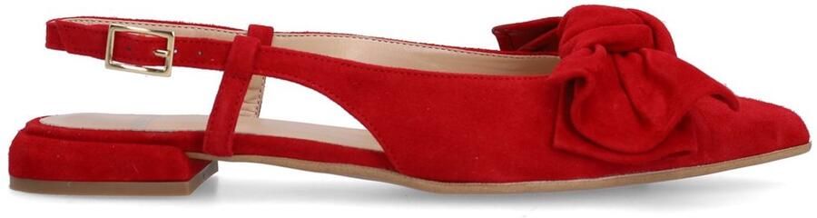 Manfield suède slingback loafers rood