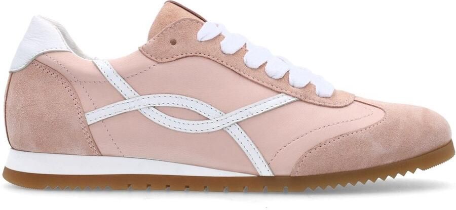 Manfield Dames Roze leren sneakers