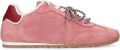 Manfield Dames Roze suède sneakers met dubbele vetersluiting - Roze