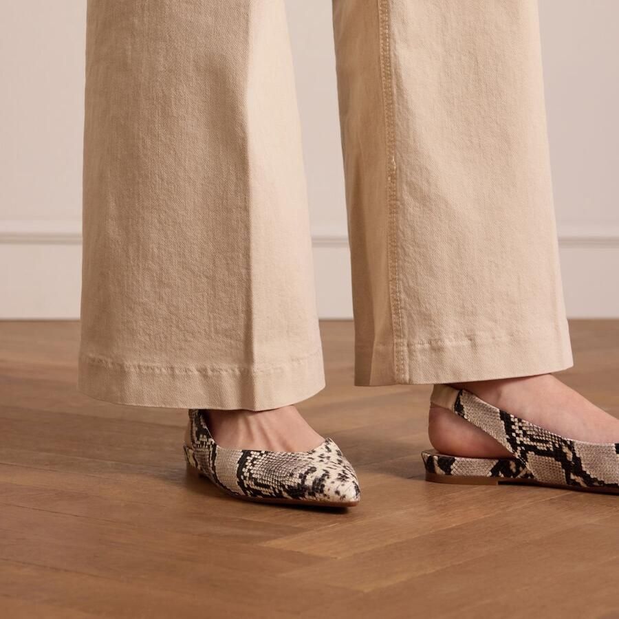 Manfield slingback loafers met slangenprint grijs - Foto 2