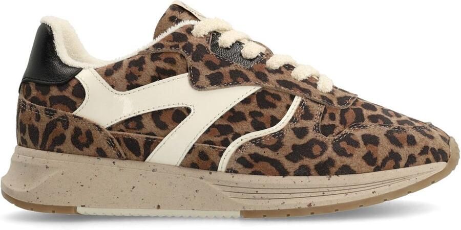 Manfield Dames Suède leopard sneakers