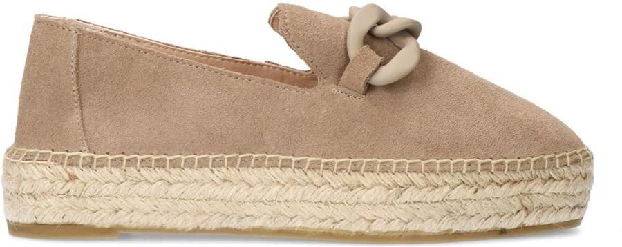 Manfield Dames Taupe suède espadrilles met chain - Foto 3