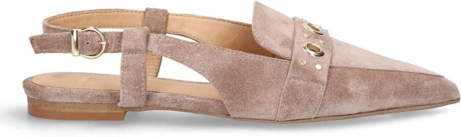 Manfield suède slingback loafers taupe - Foto 4