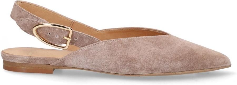 Manfield suède slingback loafers taupe