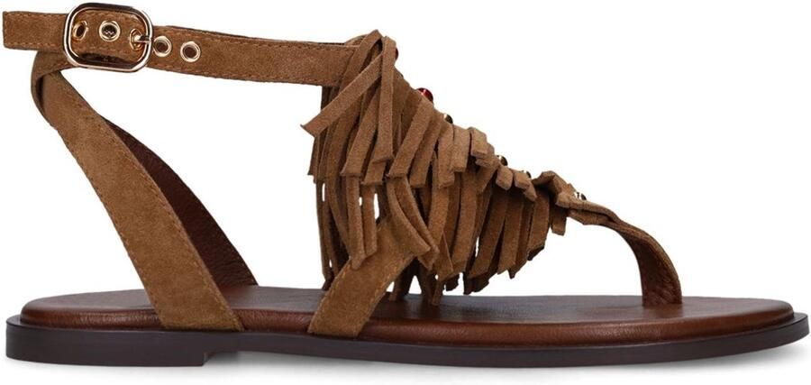 Manfield Dames Taupe suède slippers