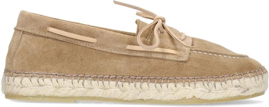 Manfield Dames Taupe suède veterschoentjes