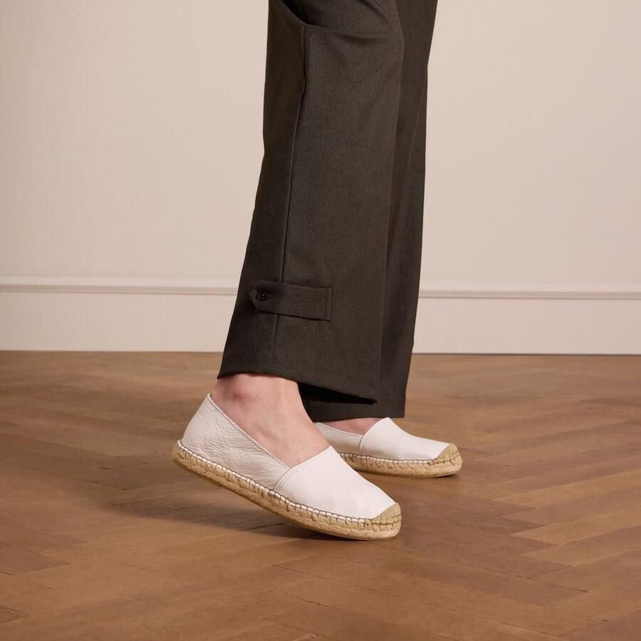 Manfield Dames Witte leren espadrilles - Foto 2