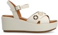 Manfield Dames Witte leren sleehakken - Wit
