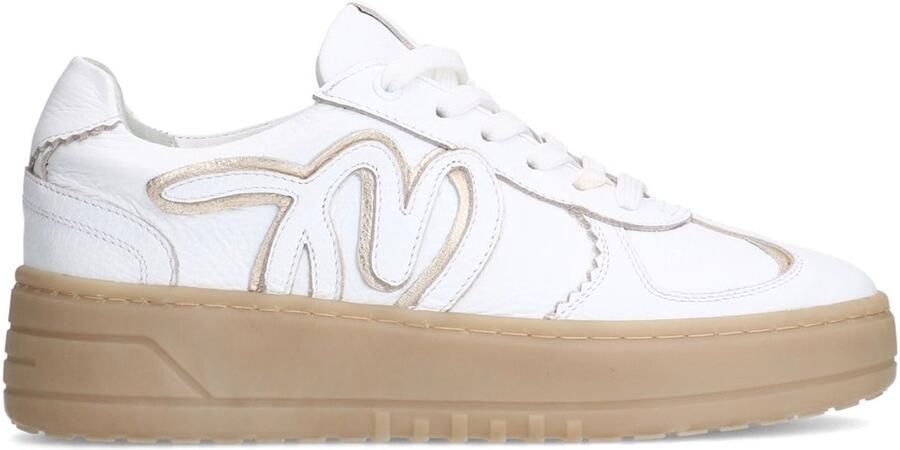 Manfield Dames Witte leren sneakers