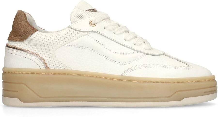 Manfield Dames Witte leren sneakers