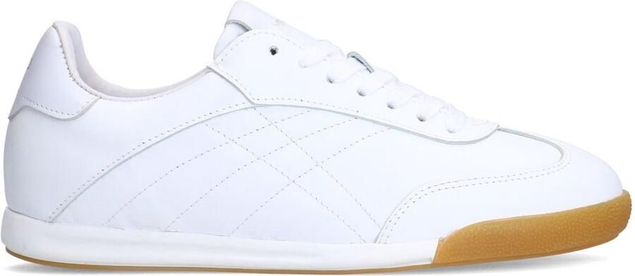 Manfield Dames Witte leren sneakers
