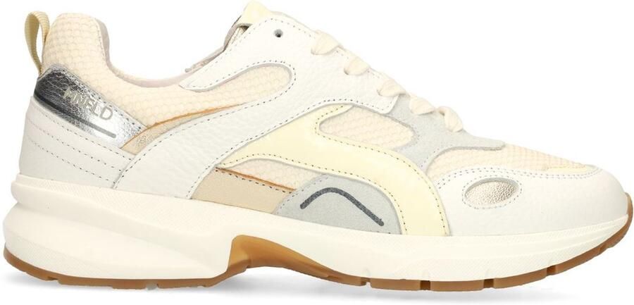 Manfield Dames Witte leren sneakers