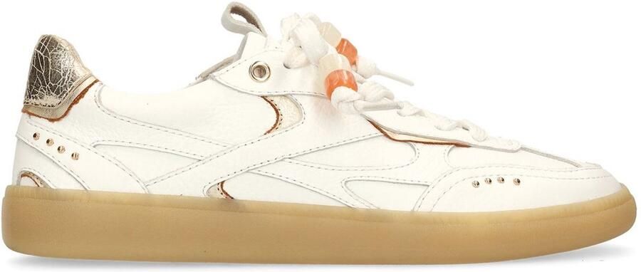 Manfield Dames Witte leren sneakers