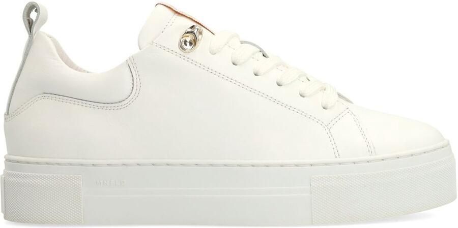 Manfield Dames Witte leren sneakers