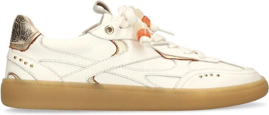 Manfield Dames Witte leren sneakers