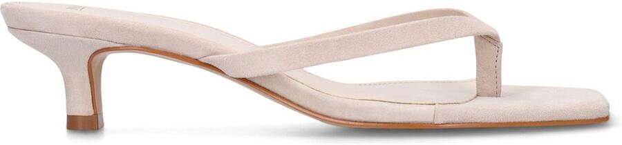 Manfield Dames Witte suède hak slippers