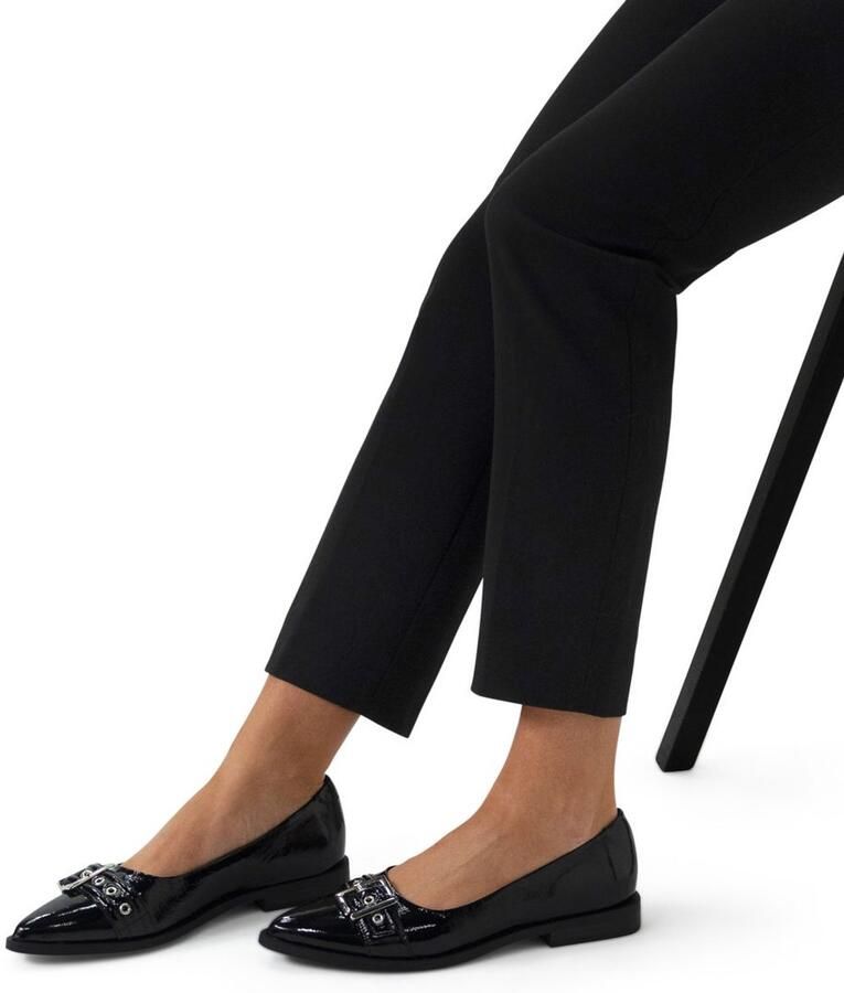Manfield Dames Zwarte lakleren loafers - Foto 2