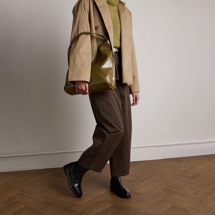 Manfield Dames Zwarte leren chelsea boots - Foto 2