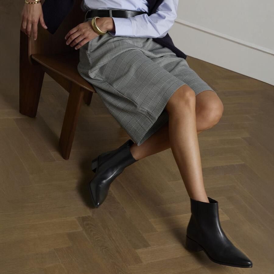 Manfield Dames Zwarte leren enkellaarsjes - Foto 2