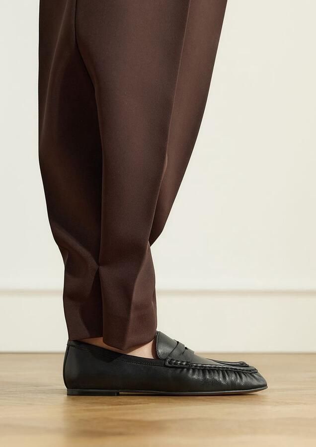 Manfield Dames Zwarte leren loafers - Foto 4