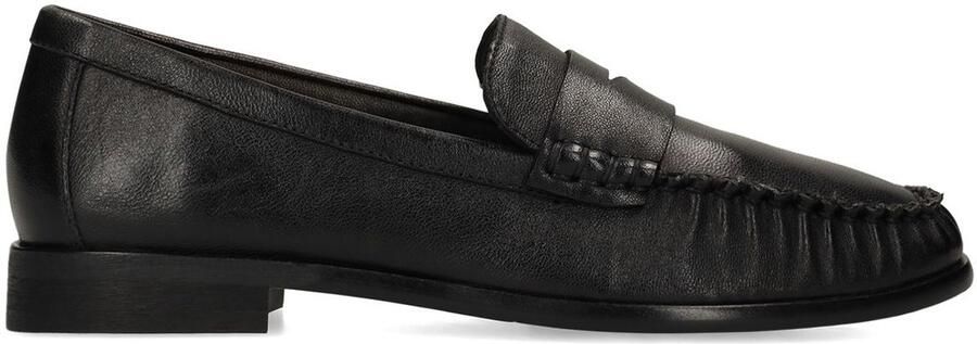Manfield Dames Zwarte leren loafers - Foto 4