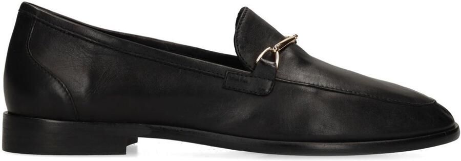 Manfield Dames Zwarte leren loafers